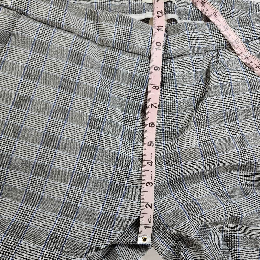 Adrienne Vittadini Gray Plaid Straight Leg Slack Office Workwear Pants Size 14 - Picture 10 of 14